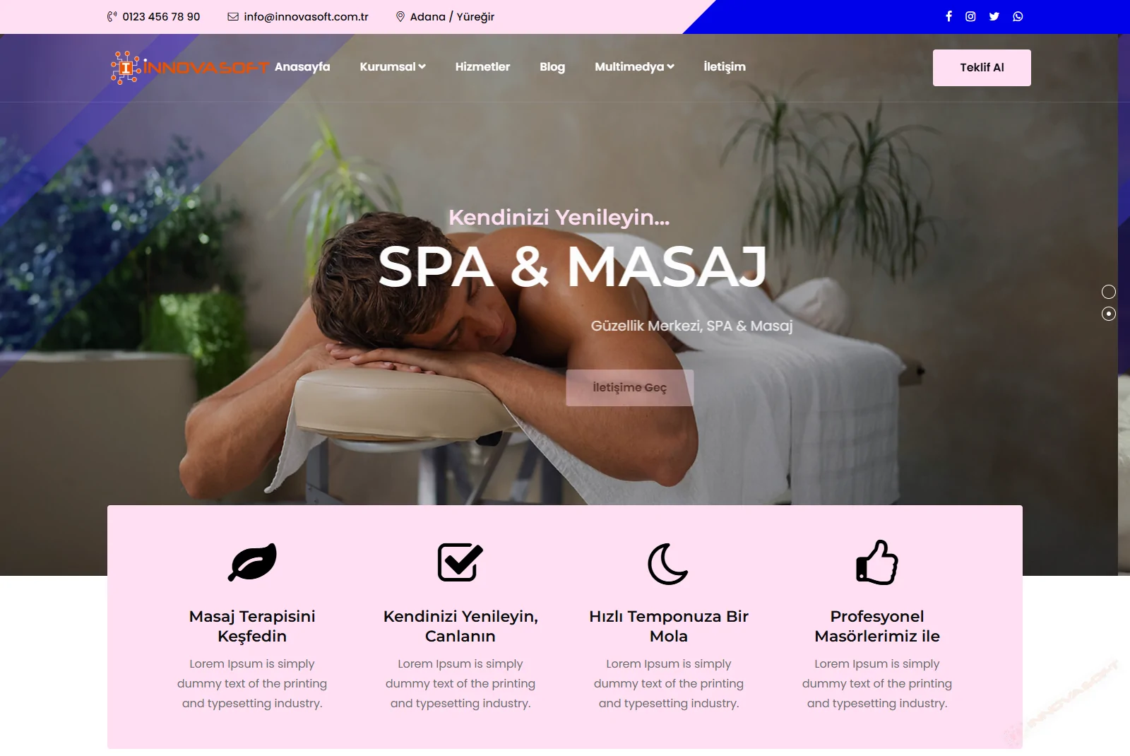 GELİŞMİŞ MOBİL UYUMLU SPA & MASAJ VE GÜZELLİK MERKEZİ YAZILIMI